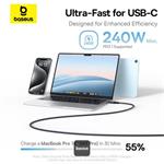 Baseus PicoGo magnetický kábel USB-C/USB-C 1m 240W čierny