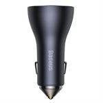 Baseus Rýchlonabíjací adaptér do auta 2USB-C + USB-A 65W Tmavo šedá
