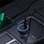 Baseus Rýchlonabíjací adaptér do auta 2USB-C + USB-A 65W Tmavo šedá