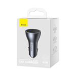Baseus Rýchlonabíjací adaptér do auta 2USB-C + USB-A 65W Tmavo šedá