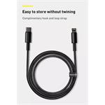 Baseus Tungsten Gold Rýchlonabíjací / dátový kábel USB-C na Lightning PD 20W 2m, čierny