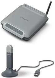 Belkin Ethernet Wi-Fi Wireless BUNDLE Router 54g + USB WIFI dongle 802.11g