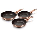 BerlingerHaus 3-dielna sada panvíc s mramorovým povrchom Rosegold Metallic Line