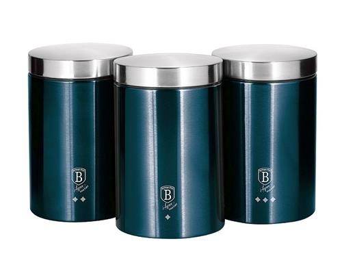 BerlingerHaus 3dílná sada dóz na potraviny Aquamarine Metallic Line, 18 cm