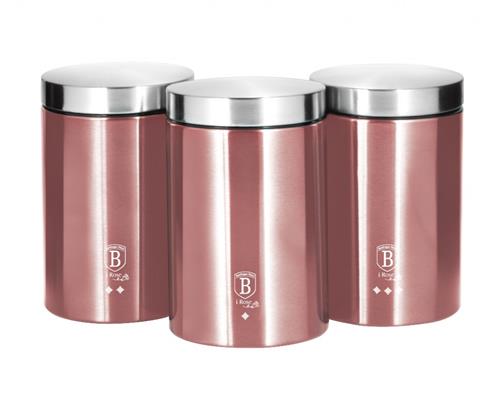BerlingerHaus 3dílná sada dóz na potraviny I-Rose Edition, 18 cm