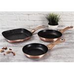 BerlingerHaus 3dílná sada pánví s mramorovým povrchem Copper Metallic Line 