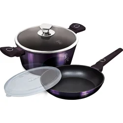 BerlingerHaus 4-dielna súprava riadu s titánovým povrchom Purple Eclipse Collection