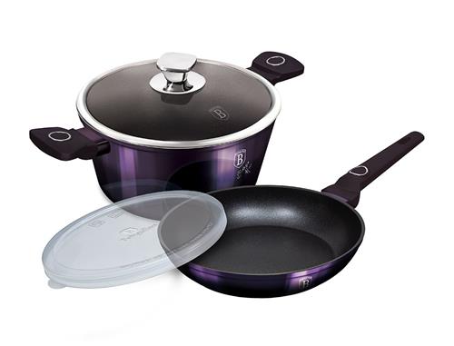 BerlingerHaus 4dílná sada nádobí s titanovým povrchem Purple Eclipse Collection