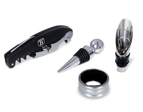 BerlingerHaus Darčeková sada otváračov na víno 4 ks Black Silver Collection