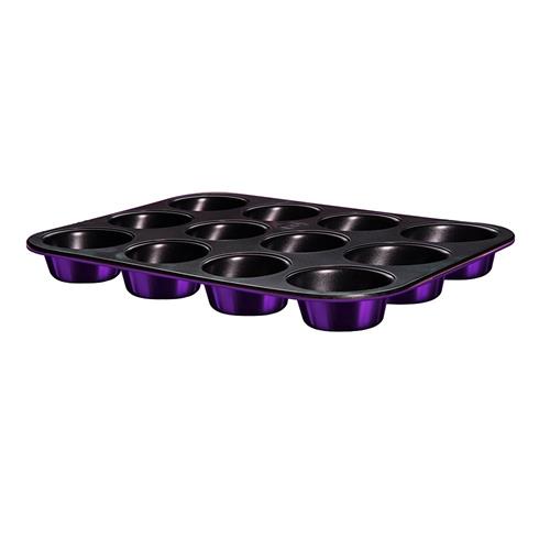 BerlingerHaus Forma na muffiny s nepřilnavým povrchem 12 ks Purple Metallic, 35 x 26,5 x 3 cm
