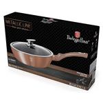 BerlingerHaus Hlboká panvica s mramorovým povrchom a pokrievkou Rosegold Metallic Line, 24 cm