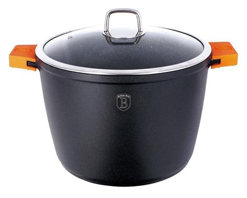 BerlingerHaus Hrnec s mramorovým povrchem a poklicí Granit Diamond Line, 24 cm