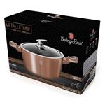 BerlingerHaus Kastrol s mramorovým povrchem a poklicí Rosegold Metallic Line, 24 cm