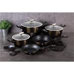 BerlingerHaus Kastról s mramorovým povrchom Shiny Black Collection 2 pokrievky, 24 cm