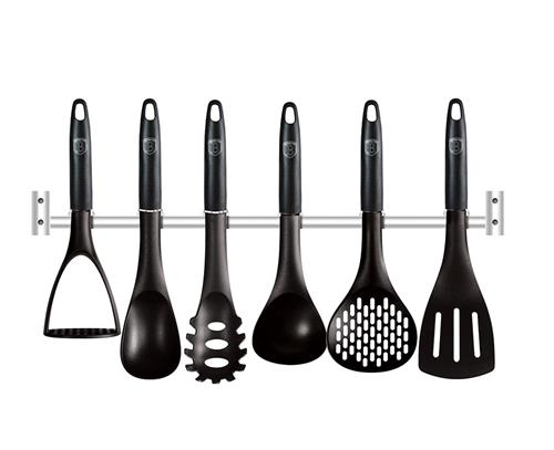 BerlingerHaus Kuchyňské náčiní s nástěnným držákem 7 ks Royal Black Collection