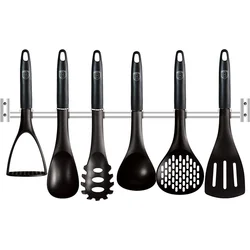 BerlingerHaus Kuchyňské náčiní s nástěnným držákem 7 ks Royal Black Collection