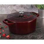 BerlingerHaus Liatinová panvica na pečenie s pokrievkou so smaltovaným povrchom Burgundy Line, 24 cm