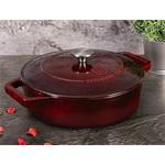 BerlingerHaus Litinový pekáč s poklicí se smaltovaným povrchem poklicí Burgundy Line, 26 cm