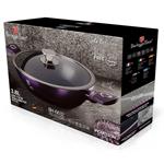 BerlingerHaus Nízky hrniec s mramorovým povrchom a pokrievkou Purple Eclipse Collection, 28 cm