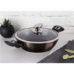 BerlingerHaus Nízky kastról s mramorovým povrchom a vekom Shiny Black Collection, 24 cm