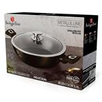 BerlingerHaus Nízky kastról s mramorovým povrchom a vekom Shiny Black Collection, 28 cm