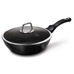 BerlingerHaus Pánev hluboká s mramorovým povrchem a poklicí Black Silver Collection, 24 cm
