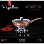BerlingerHaus Pánev hluboká s mramorovým povrchem a poklicí Rosegold Metallic Line, 24 cm