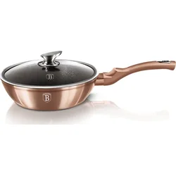 BerlingerHaus Pánev hluboká s mramorovým povrchem a poklicí Rosegold Metallic Line, 24 cm