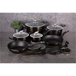 BerlingerHaus Pánev WOK s mramorovým povrchem Shiny Black Collection, 28 cm