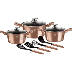 BerlingerHaus Sada 10 hrncov s mramorovým povrchom Rosegold Metallic Line