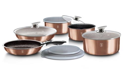 BerlingerHaus Sada nádobí s odnímatelnou rukojetí 12 ks Rosegold Metallic Line