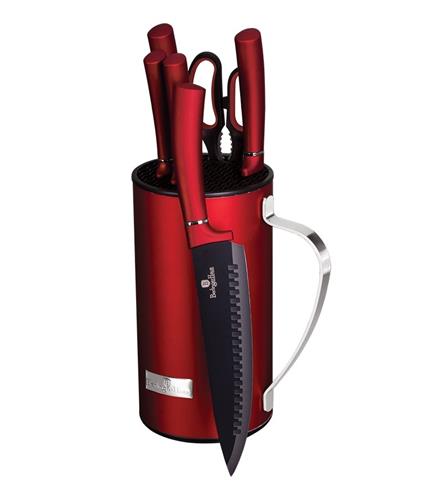 BerlingerHaus Sada nožů ve stojanu Burgundy Metallic Line, 7 ks