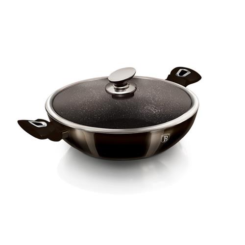 BerlingerHaus Wok pánev s poklicí 30 cm Shiny Black Edition