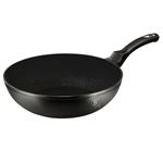 BerlingerHaus WOK panvica s mramorovým povrchom Black Silver Collection, 28 cm