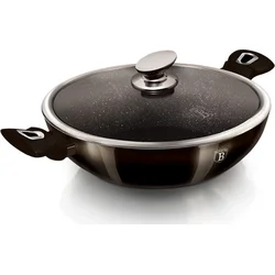 BerlingerHaus Wok panvica s pokrievkou 30 cm Shiny Black Edition