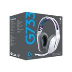 Bezdrôtová herná náhlavná súprava Logitech G733 LIGHTSPEED RGB White