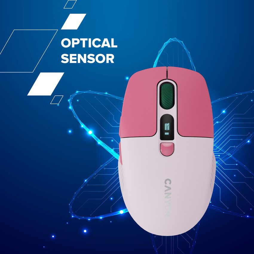 Bezdrôtová myš CANYON MW-26 LCD Silent pink
