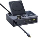 Bezdrôtová nabíjačka Baseus Nomos Qi2 140W USB, 2xUSB-C, s navíjacím káblom. USB-C/sieťový kábel 1 m čierny