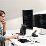 Bezdrôtová nabíjačka Baseus Nomos Qi2 140W USB, 2xUSB-C, s navíjacím káblom. USB-C/sieťový kábel 1 m čierny