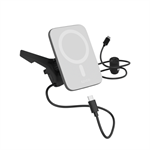 Bezdrôtová nabíjačka do auta Epico Qi2 Ultrathin kompatibilná s MagSafe - strieborná/biela