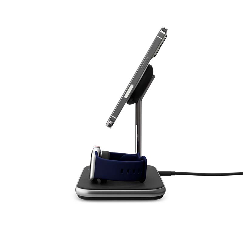 Bezdrôtová nabíjačka Epico 3v1 pre MagSafe s adaptérom - čierna