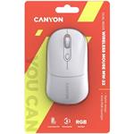 Bezdrôtová optická myš CANYON MW-22, RGB, 800/1200/1600 dpi, 4 tlačidlá, BT + 2,4 GHz, batéria 650 mAh, snehovo biela