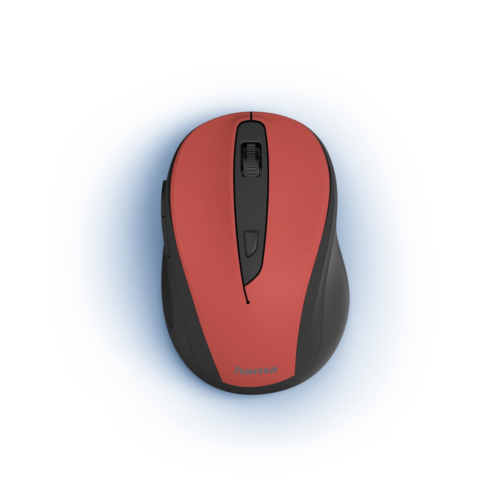 Bezdrôtová optická myš Hama MW-400 V2, ergonomická, červená/čierna