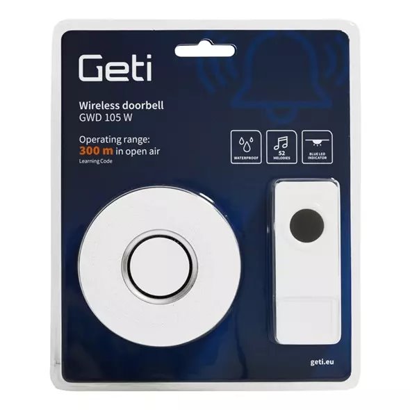 Bezdrôtový zvonček Geti GWD105W