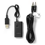 Bezdrôtový zvukový vysielač NEDIS/ Bluetooth 3.0/ až 2 slúchadlá/ 3,5 mm jack/ USB/ čierny