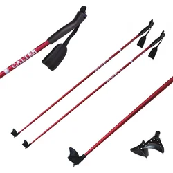 Běžecké hole CALTER X-SNOW 120cm, rukojeť plast, červené