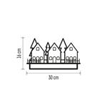 Biela drevená LED dekorácia - dedina, 16 cm, 2x AA, vnútorná, teplá biela, časovač