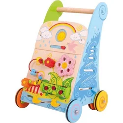 Bigjigs Baby Dřevěné aktivní chodítko zahrada