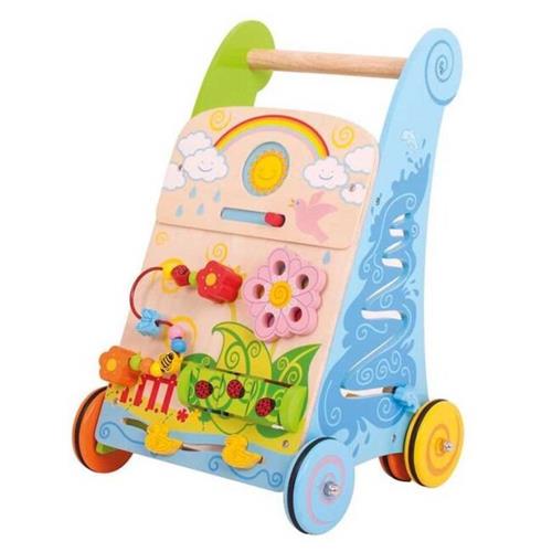 Bigjigs Baby Drevené aktívny chodítko záhrada BB113