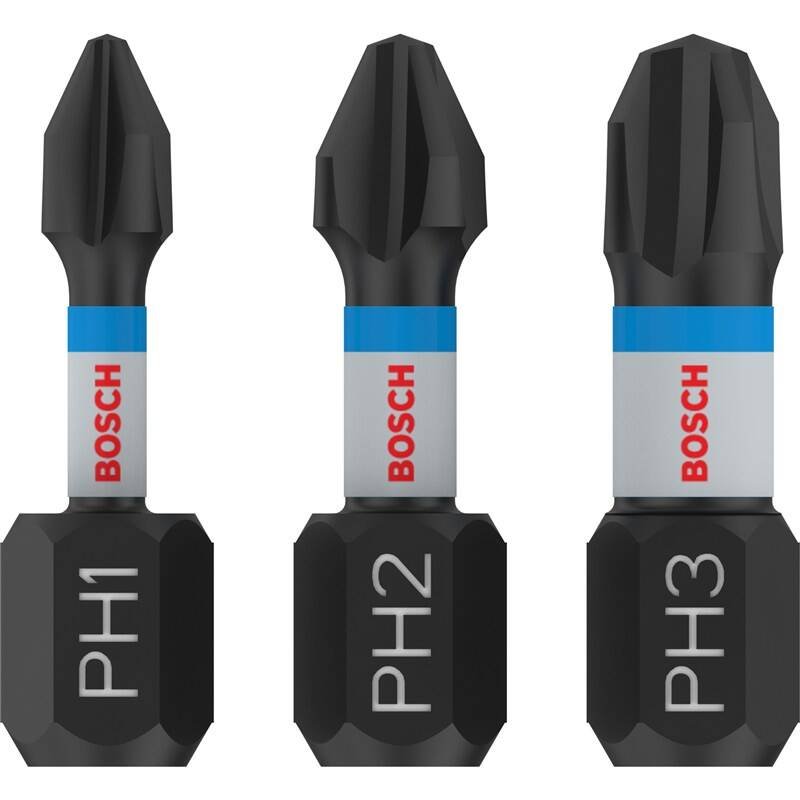 Bity BOSCH PRO PH Impact, PH1 × 25, PH2 × 25, PH3 × 25 mm, 3 ks (2.608.522.470)